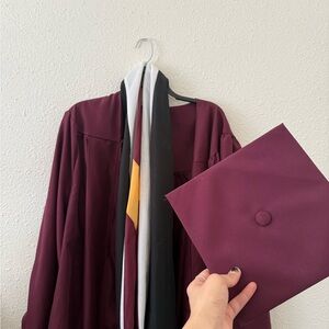 Maroon Graduation Gown and Cap Set